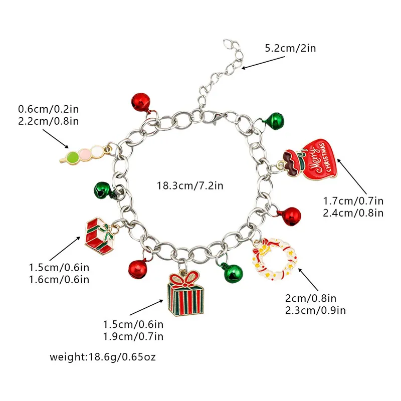 Santa Bell Enamel Bracelets