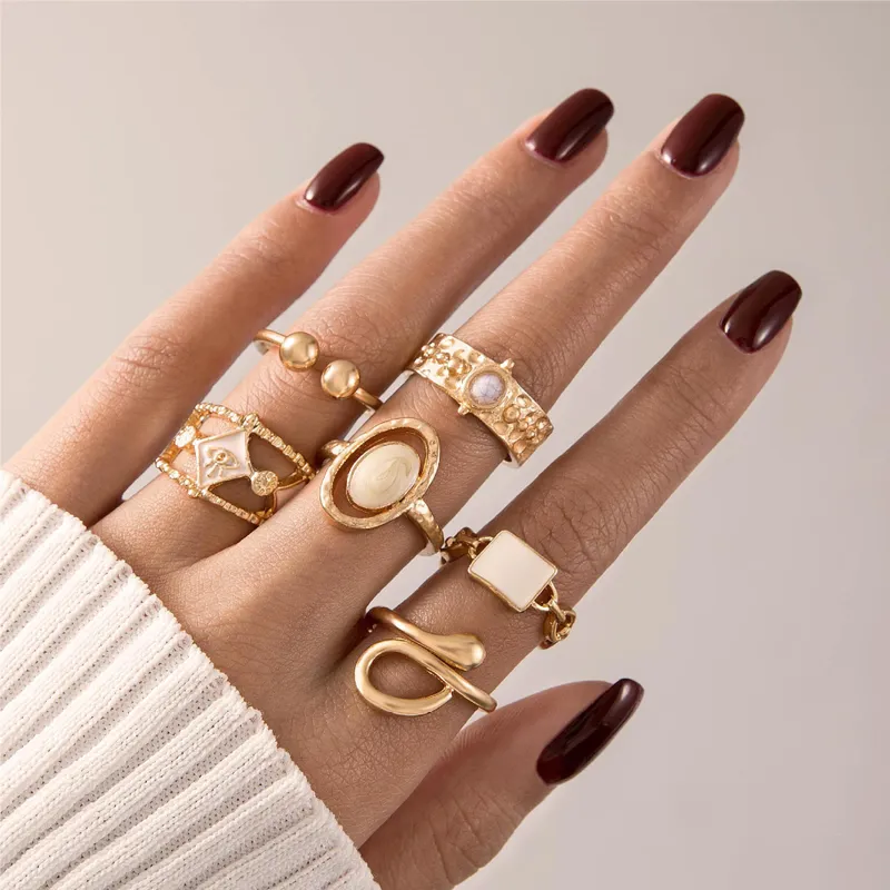 Coin Cross Rhinestone Love Ring Set