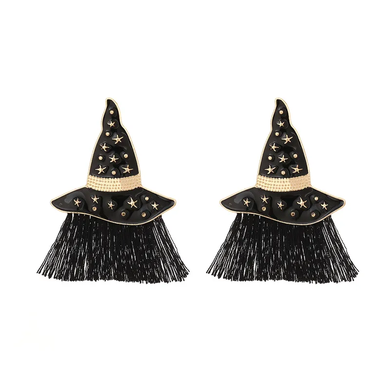 Charming Witch Hat Tassel Earrings