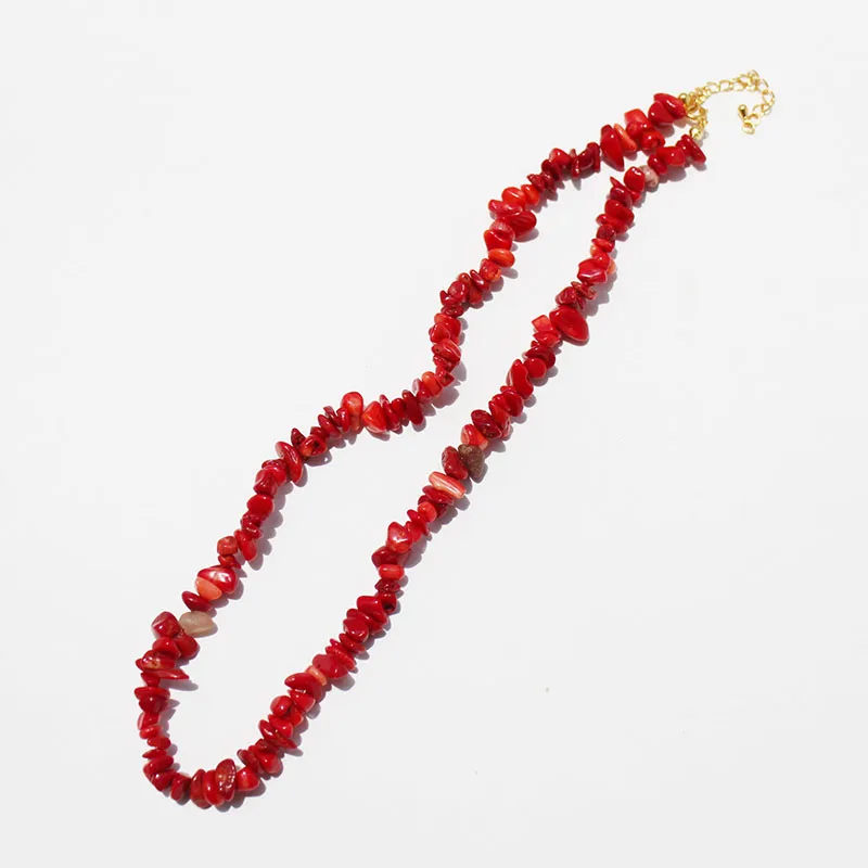 Vibrant Coral-Style Beaded Necklace