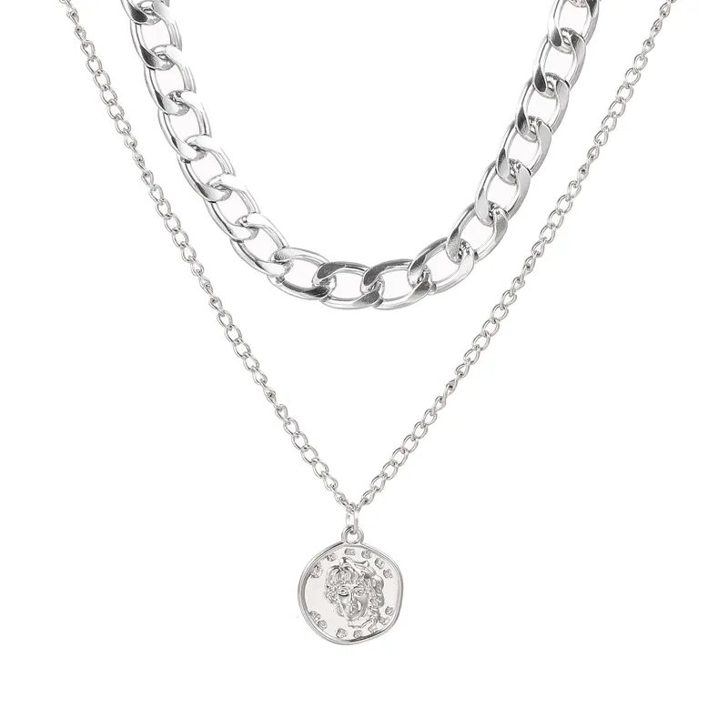 Multi-Layer Hexagon Arrow Necklace