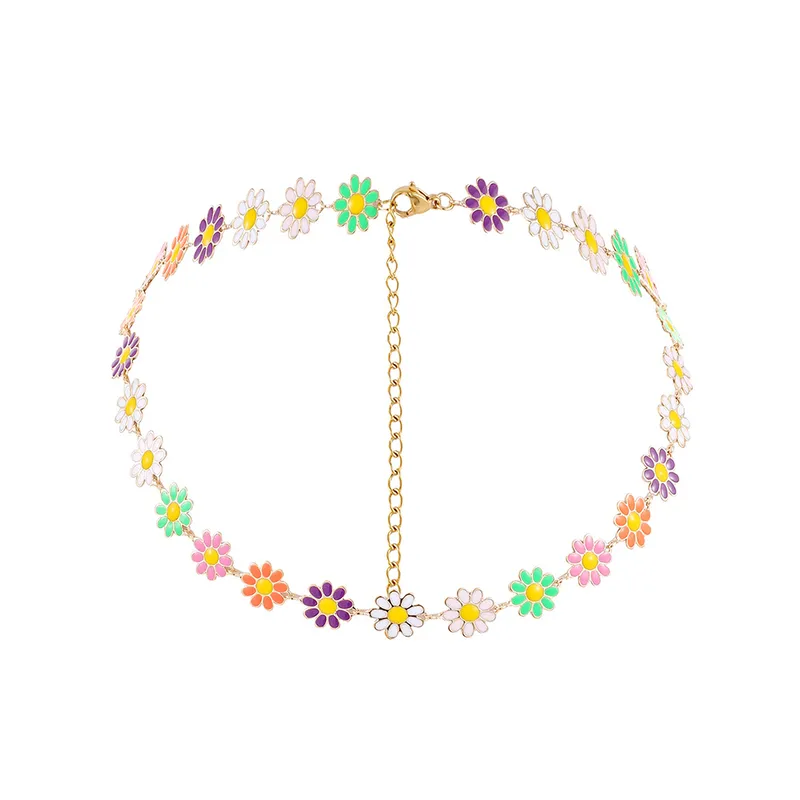 Floral Charm Alloy Necklace