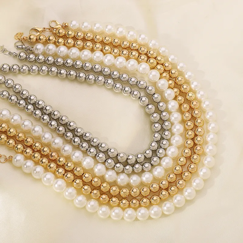 Elegant Layered Pearl & Gold Bead Necklace