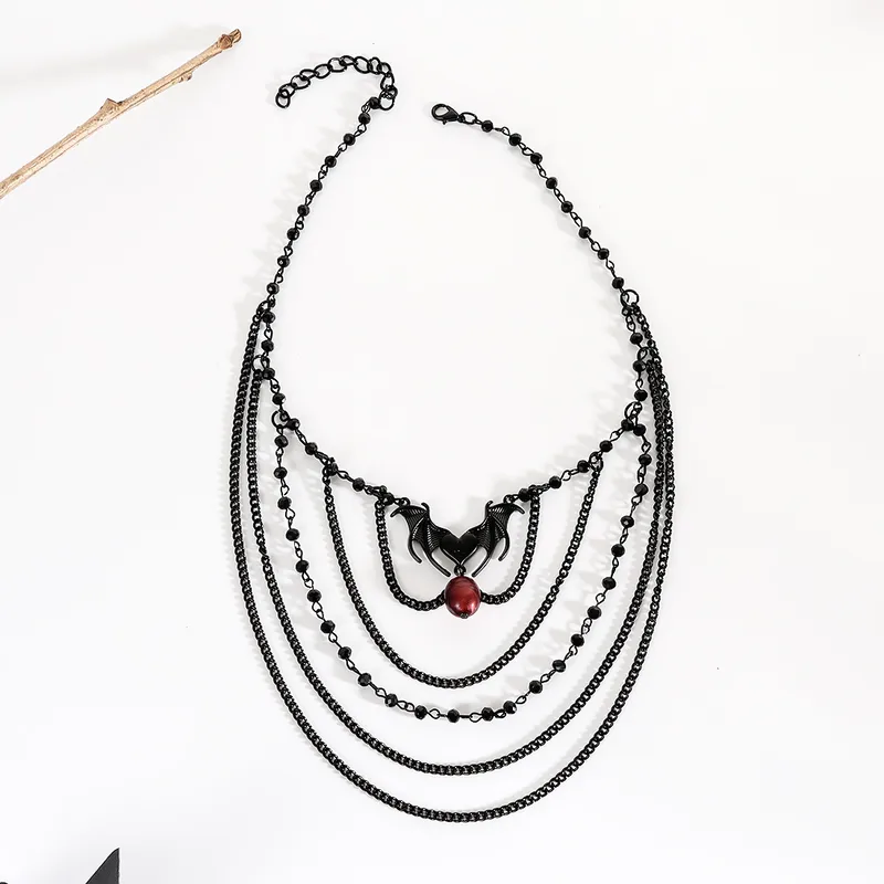 Gothic Retro Bat Layered Necklace