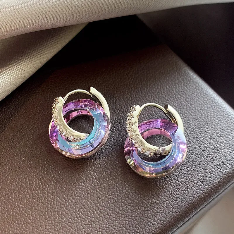 Elegant Iridescent Loop Earrings