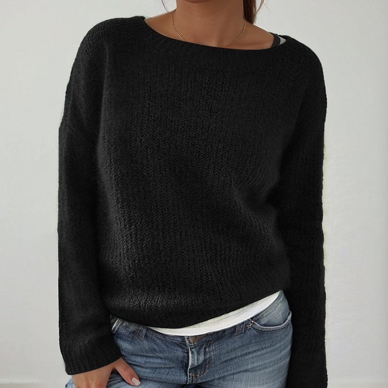 Boat Neck Knit Cardigan Green, Blue & Black Casual Knitwear