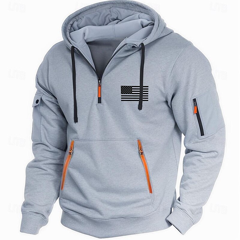 Us Flag Graphic Hoodie