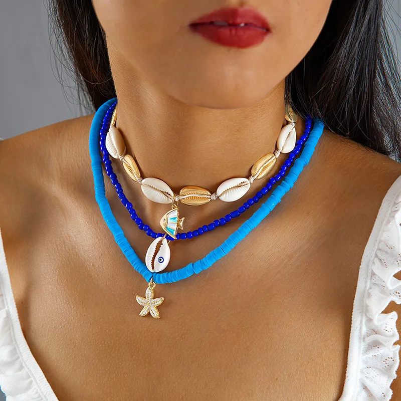 Bohemian Ocean-Inspired Multi-Layer Necklace