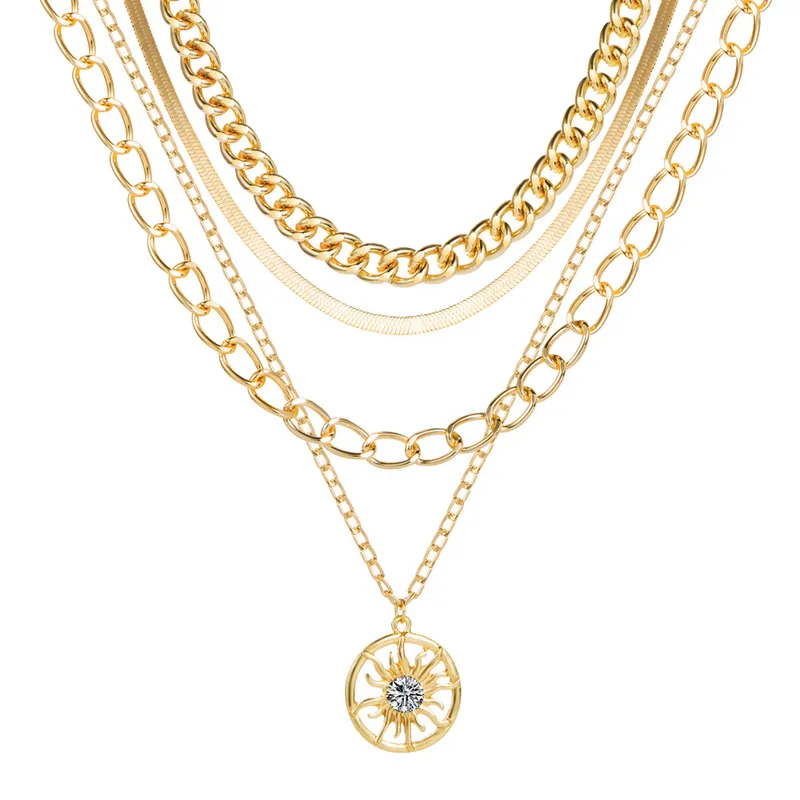 Multi-Layer Hexagon Arrow Necklace