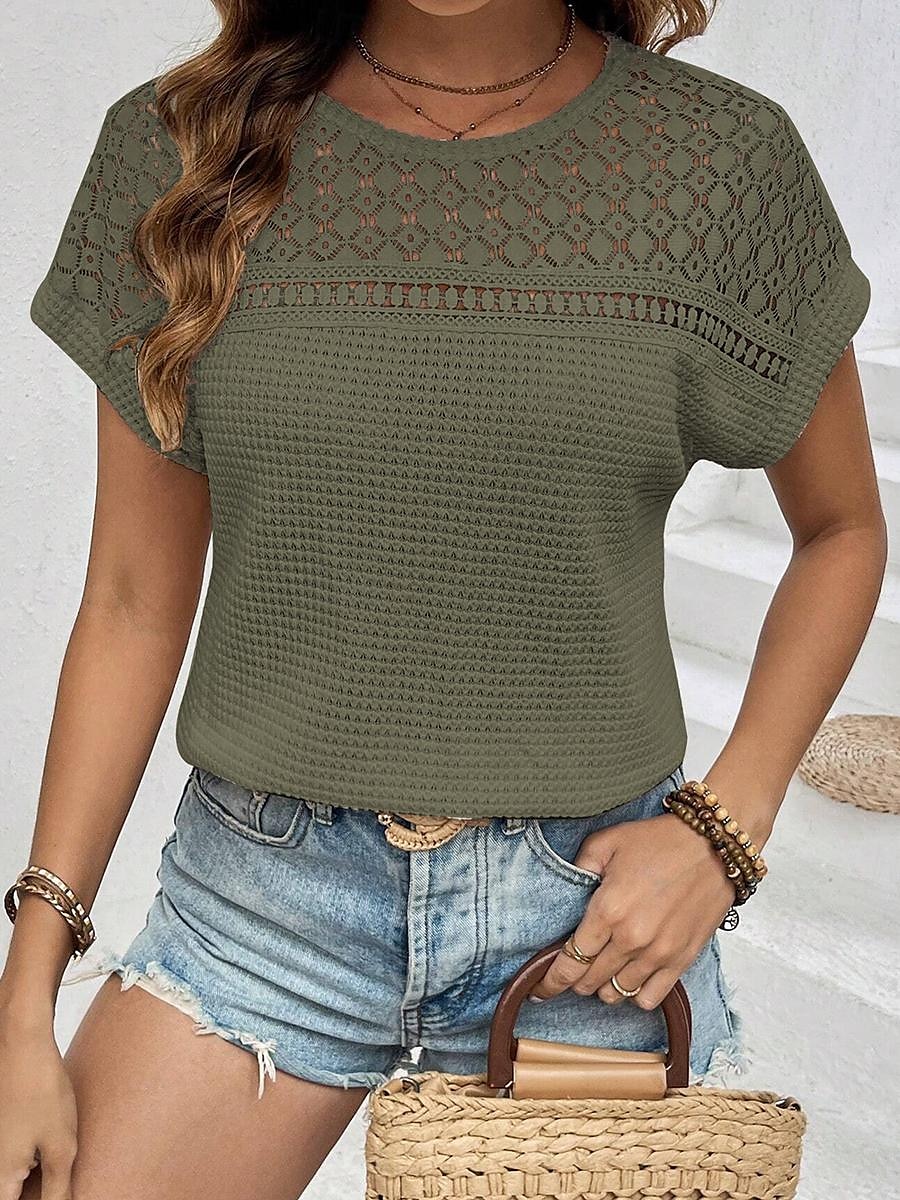Lace Dressy Short Sleeve Tee