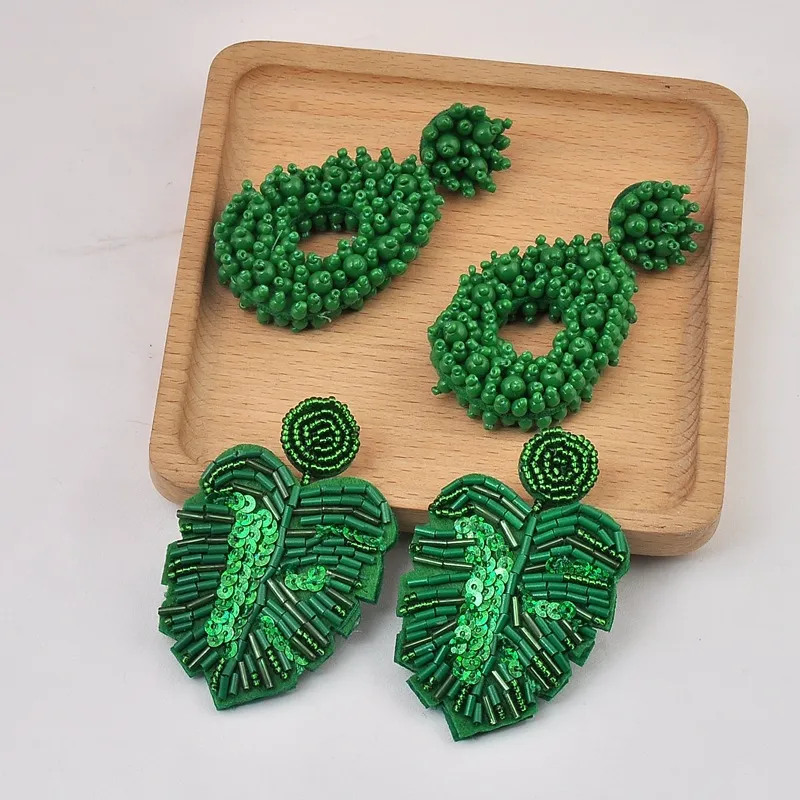 Bohemian Beaded Drop Earrings