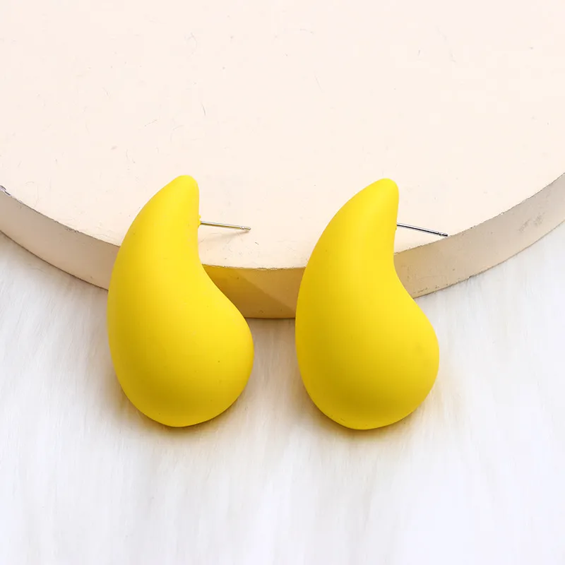 Matte Red Teardrop Stud Earrings