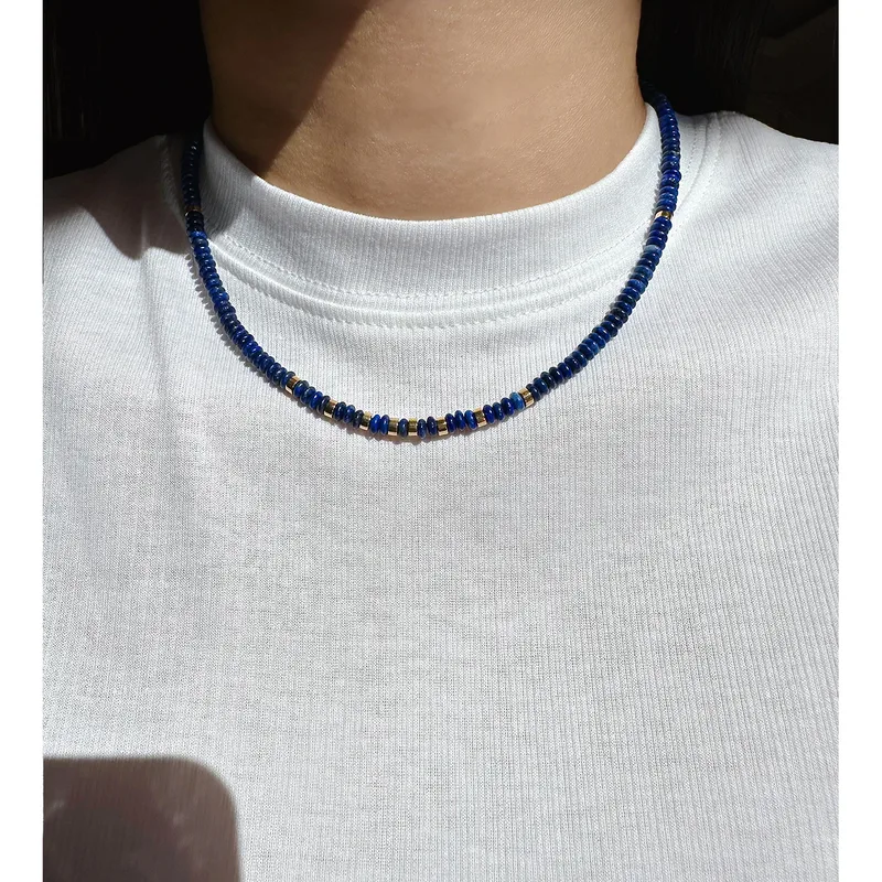 Elegant Blue Beaded Necklace