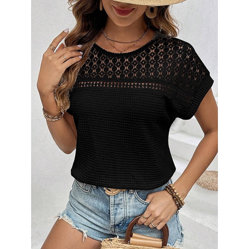 Lace Dressy Short Sleeve Tee