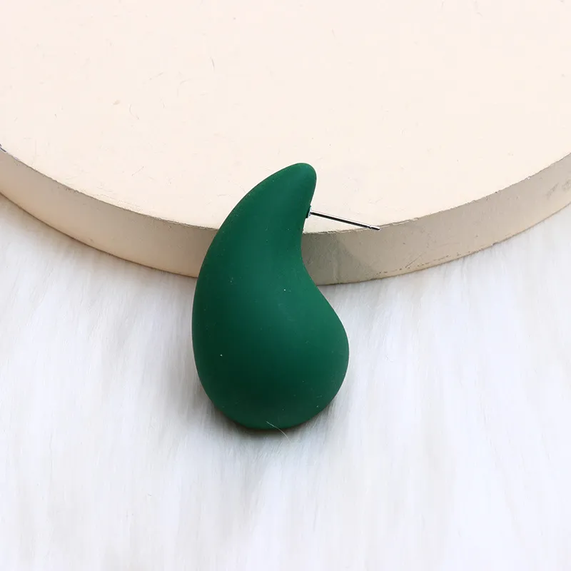 Matte Red Teardrop Stud Earrings