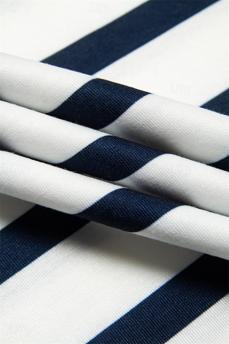 Striped V Neck Long Sleeve Tee