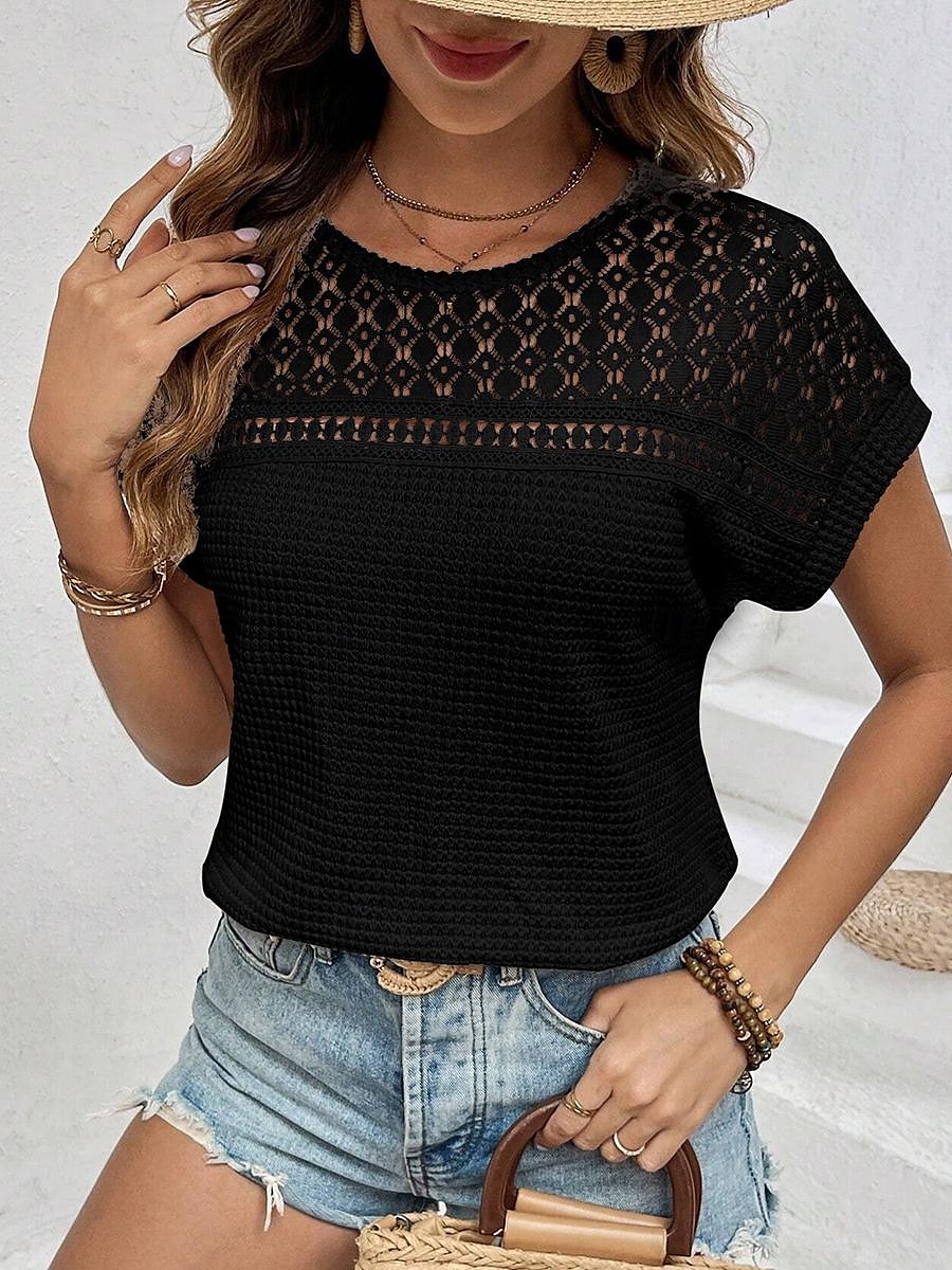 Lace Dressy Short Sleeve Tee